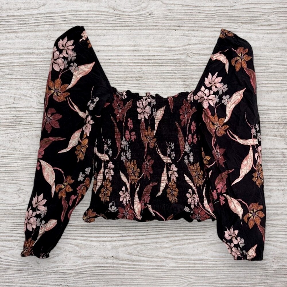 Anthropologie Dolan Pilar Smocked Square Neck Puffed Sleeve Blouse S